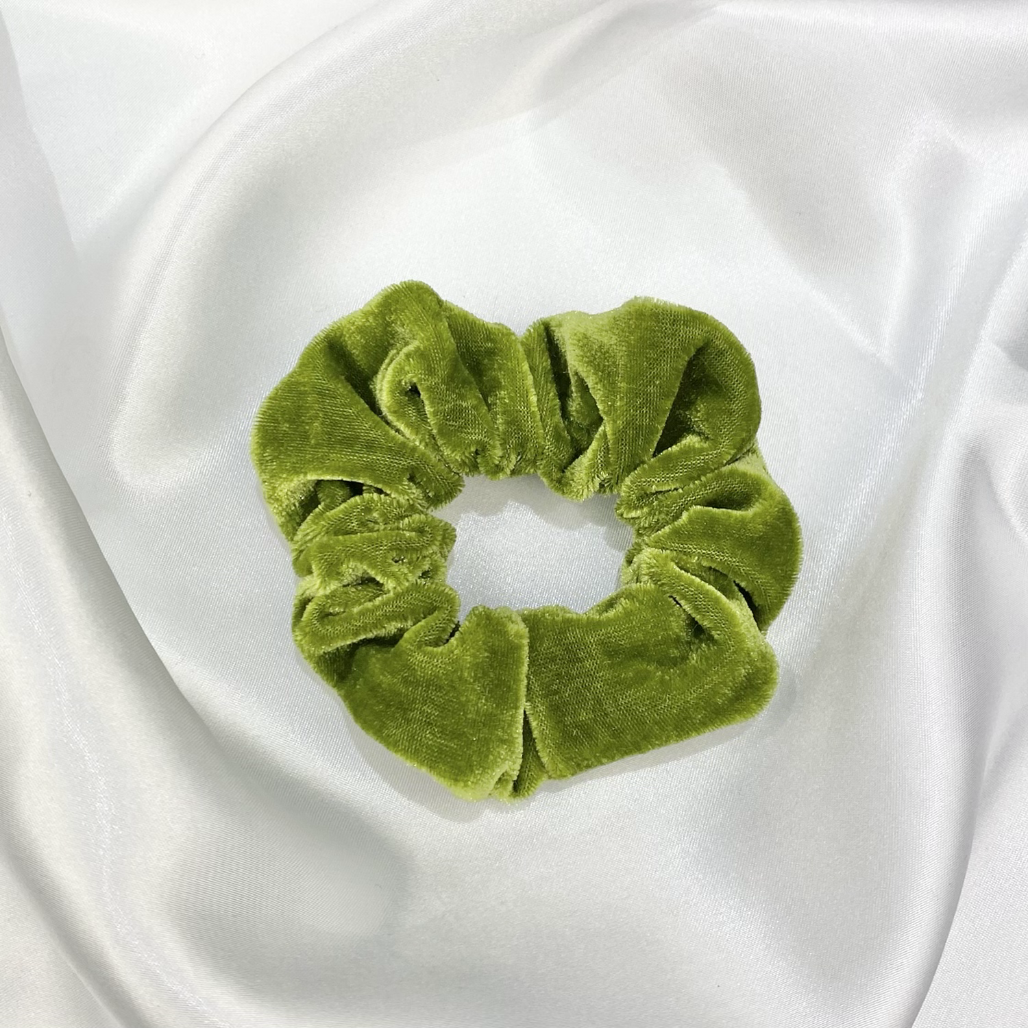 Khaki Velvet Scrunchie image 0