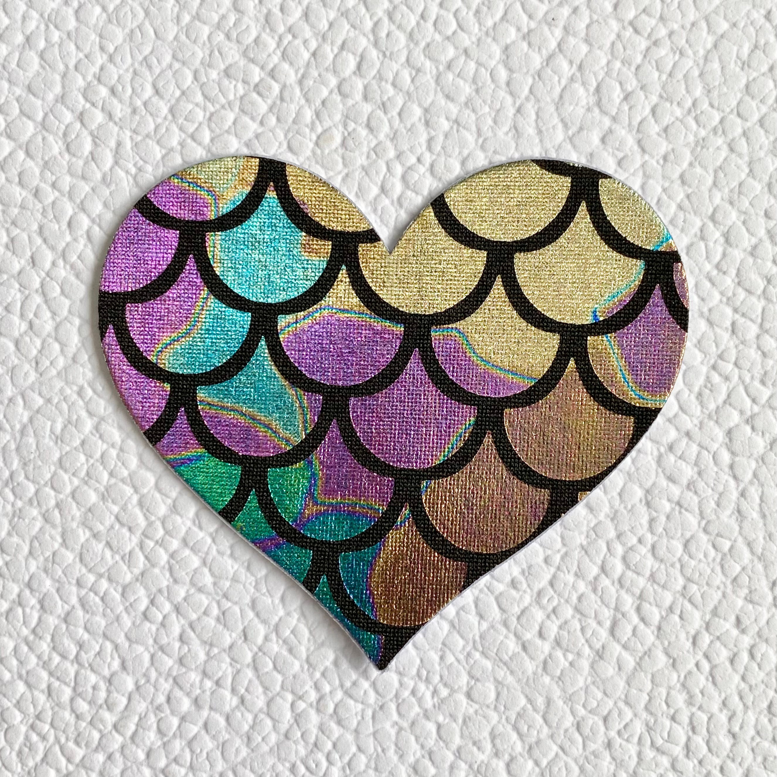 Black Holographic Scale Heart Nipple Covers image 0