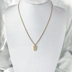 Gold CZ Paved Tag Necklace image 1