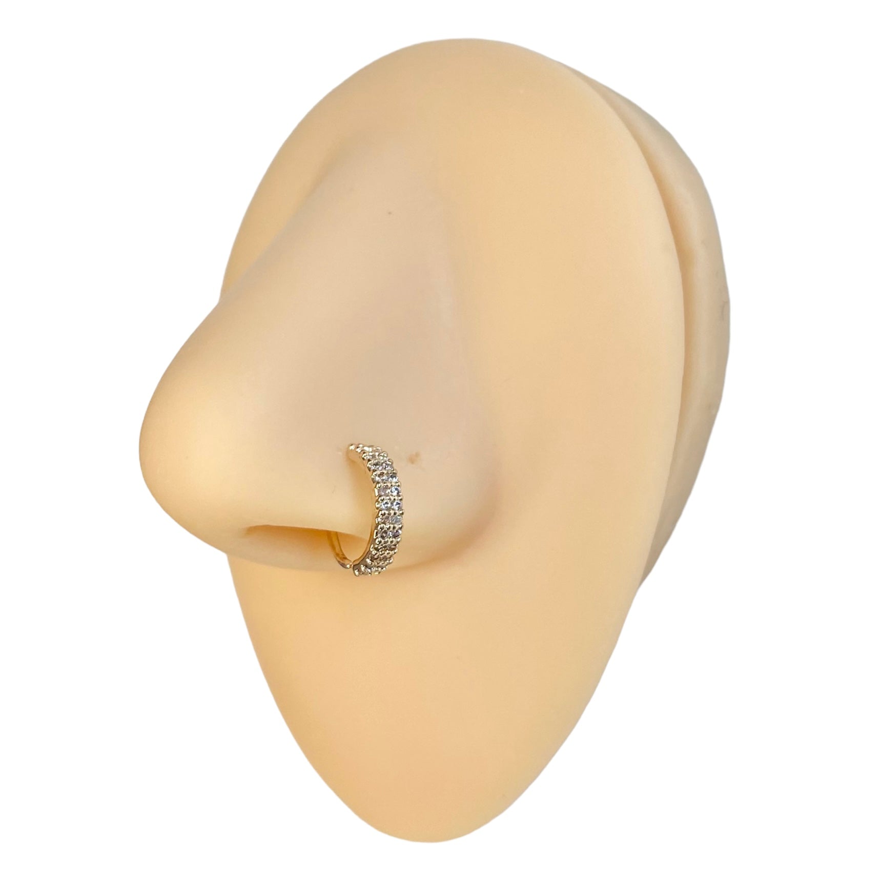 Gold Double CZ Embedded Bendable Hoop image 0