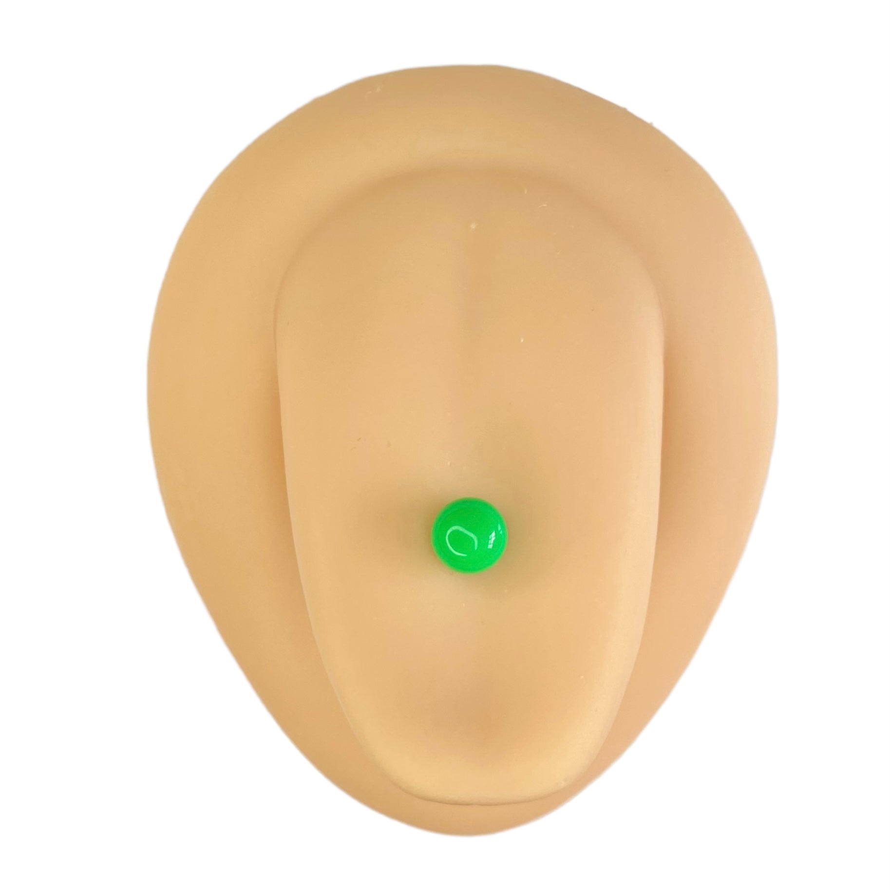 Green Solid Colour Ball Titanium Tongue Bar  image 0