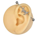 Clear Crystal Paved Butterfly Industrial Barbell  image 0