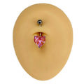 Pink Heart Gem Belly Bar image 0