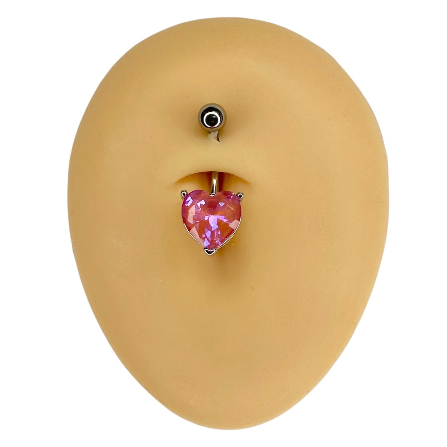 Pink Heart Gem Belly Bar image 0
