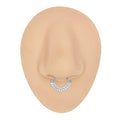 Silver Double CZ Paved Bendable Hoop image 0