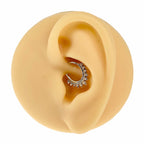 Silver Crystal Half Circle Bendable Hoop  image 1