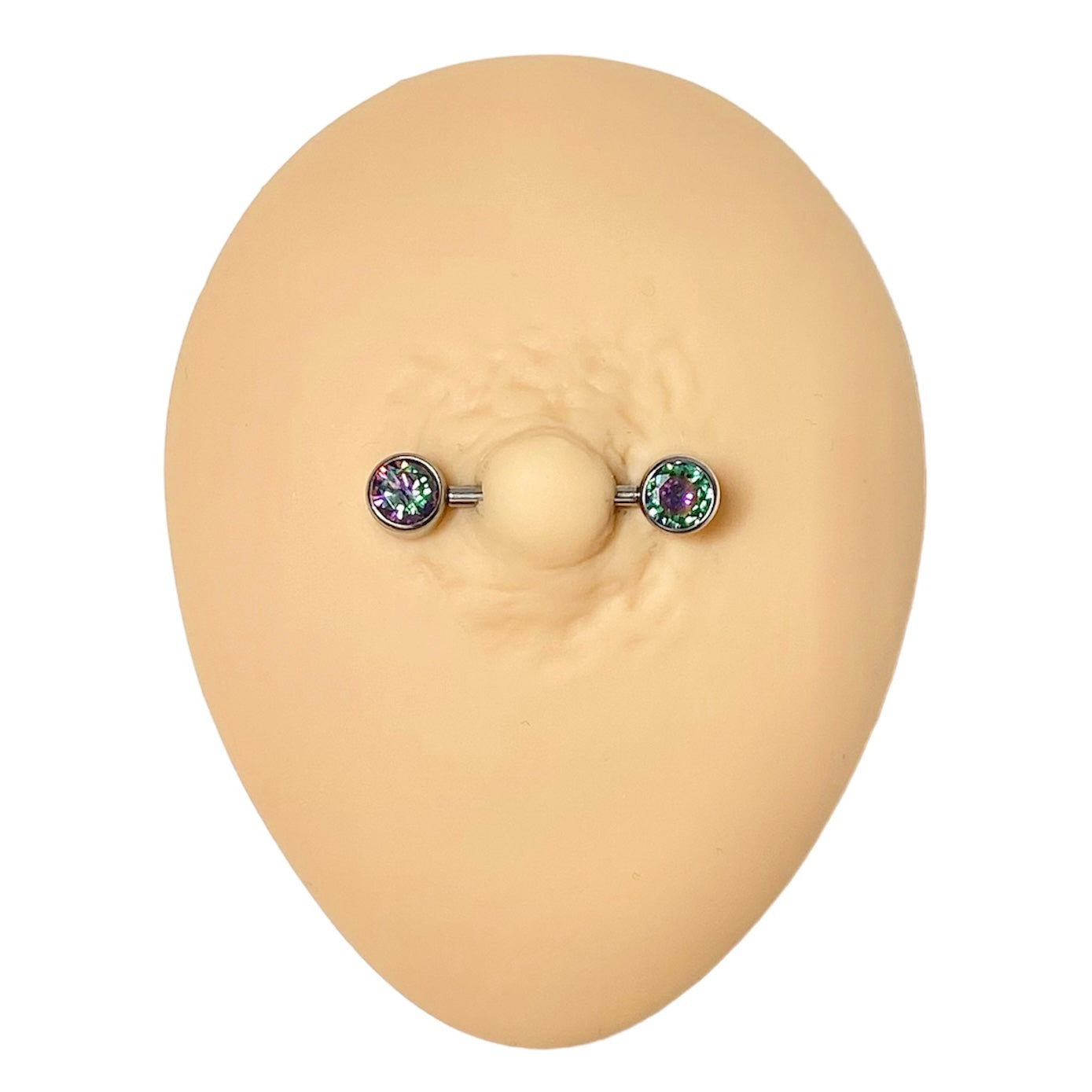 Vitrail Medium Cubic Zirconia Nipple Bar image 0