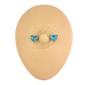 Blue CZ Heart Nipple Bar image 0