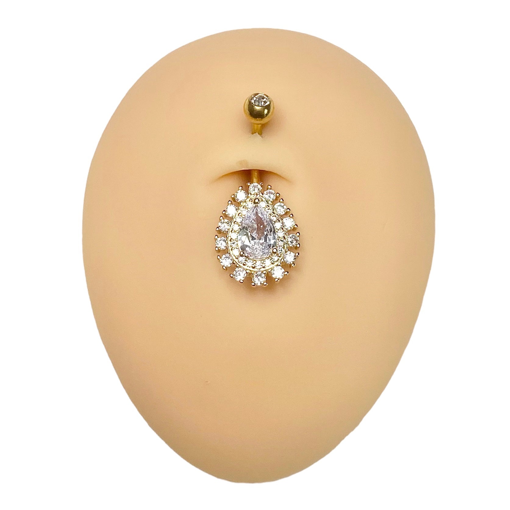 Gold Teardrop Bling Belly Bar  image 0