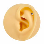 Silver Mini CZ Heart Flat Back Stud image 0