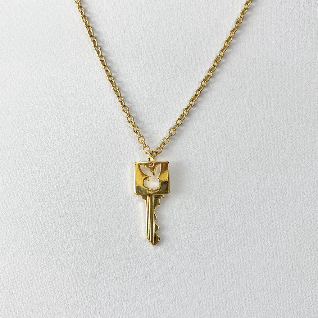 Gold Playboy Key Necklace image 0