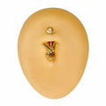 Clear Yellow AB Effect Crystal Eye Playboy Belly Bar  image 0