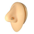 Gold Triple Heart Filigree CZ Centre Nose Stud image 0