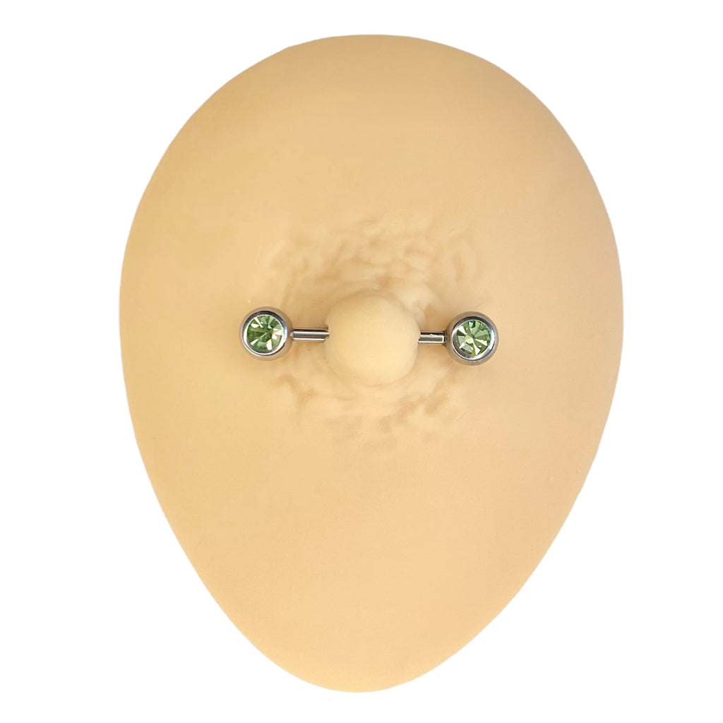 Green Rhinestone Nipple Bar  image 1