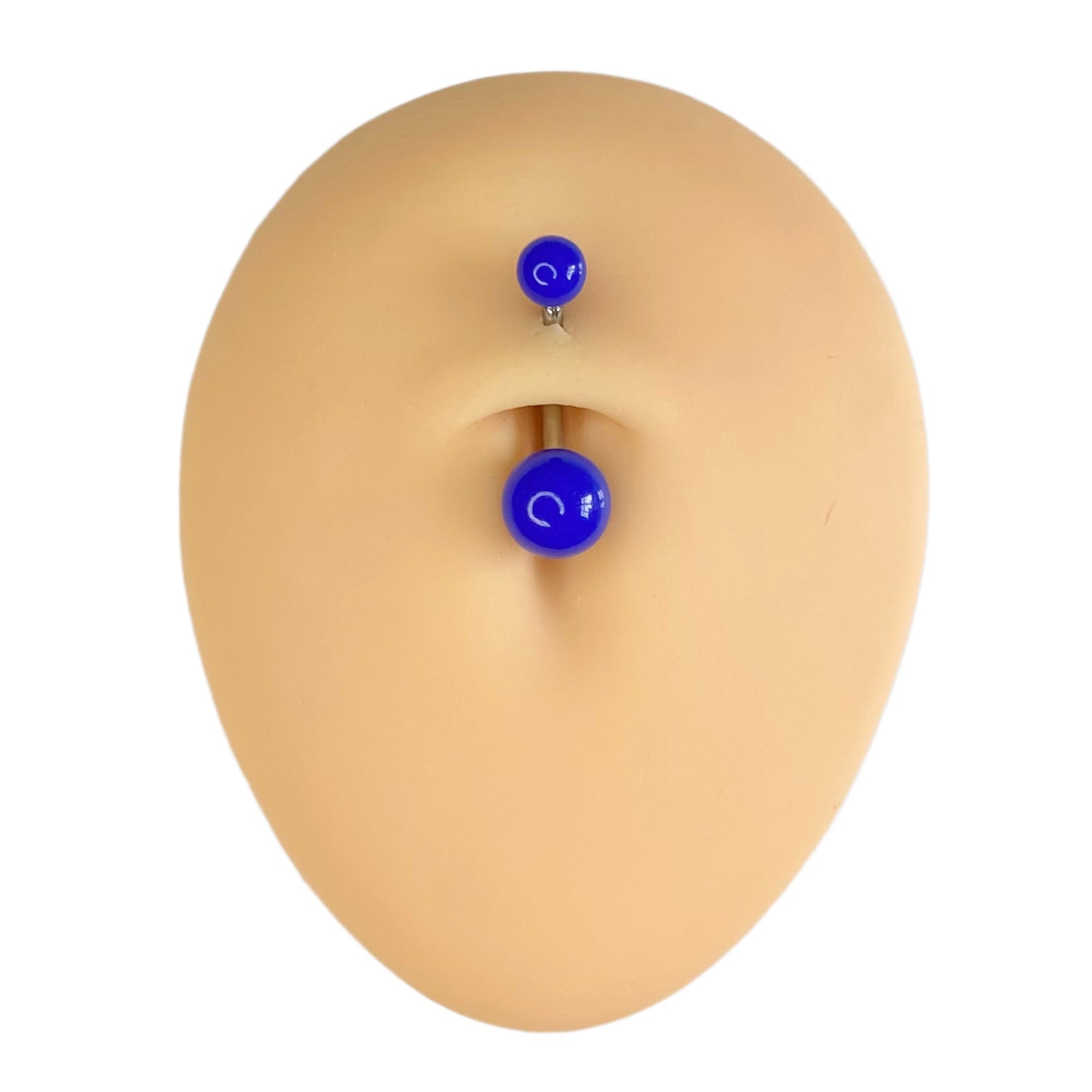 Blue Solid Colour Ball Titanium Belly Bar  image 0