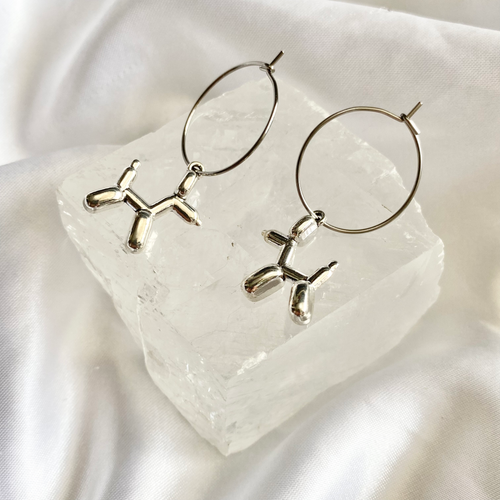 Balloon Dog Hoop Earrings image 0