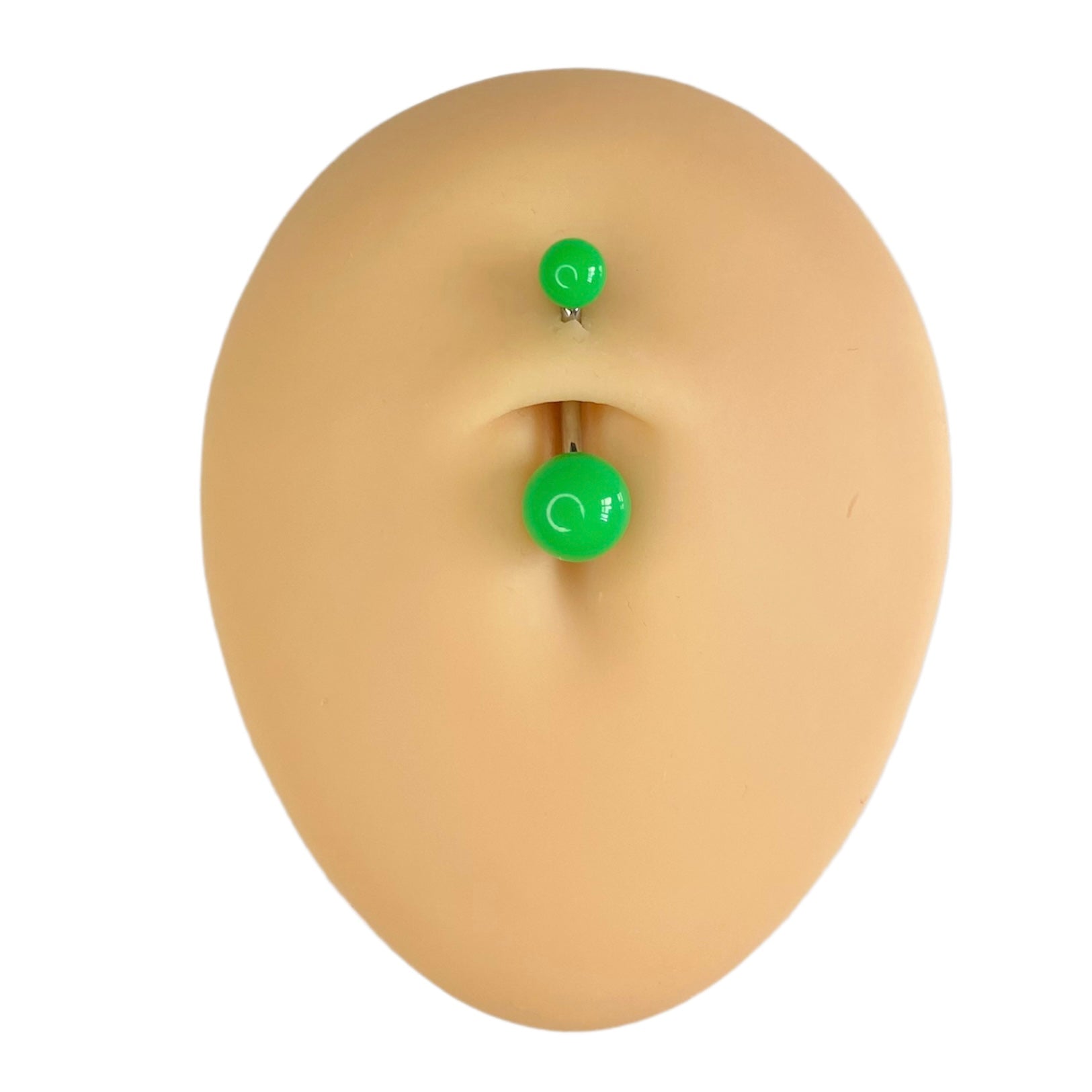 Green Solid Colour Ball Titanium Belly Bar  image 0