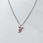 Pink Cubic Zirconia Playboy Necklace image 0