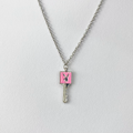 Pink Enamel Playboy Key Necklace image 0