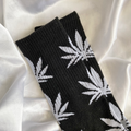 Black & Grey Weed Leaf Socks image 0