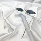 Black Grey Retro Oval Sunglasses image 2