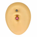 Pink Opal Glitter Belly Bar  image 0