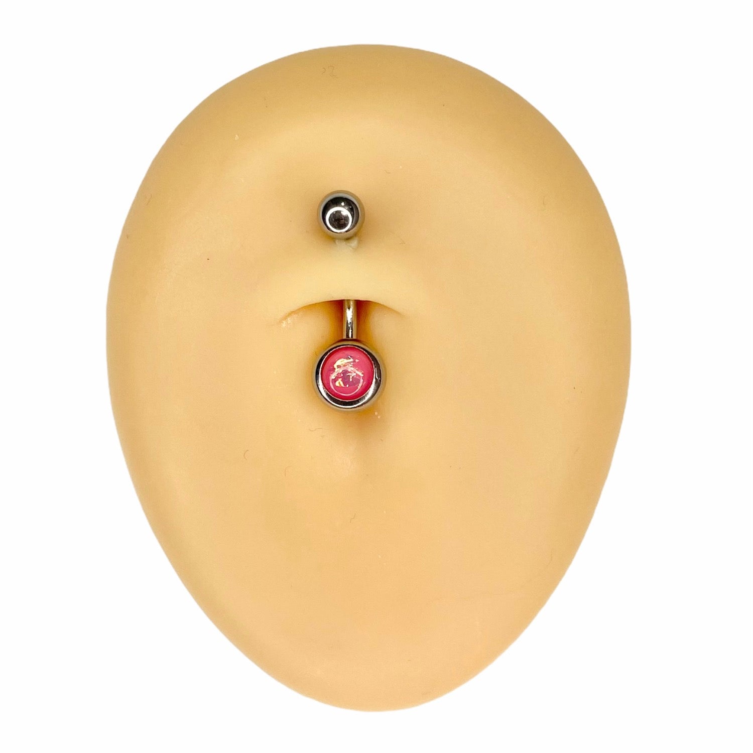 Pink Opal Glitter Belly Bar  image 0