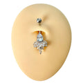 Silver Marquise CZ Clustered Belly Bar  image 0