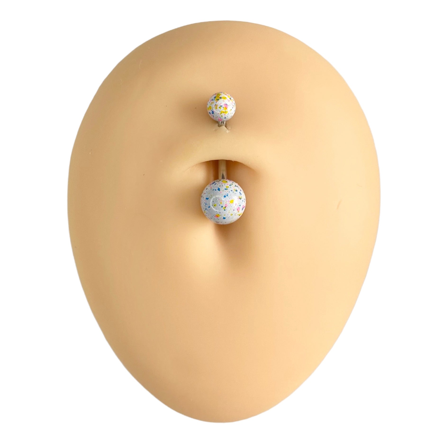 White Multicolour Splatter Belly Bar  image 0
