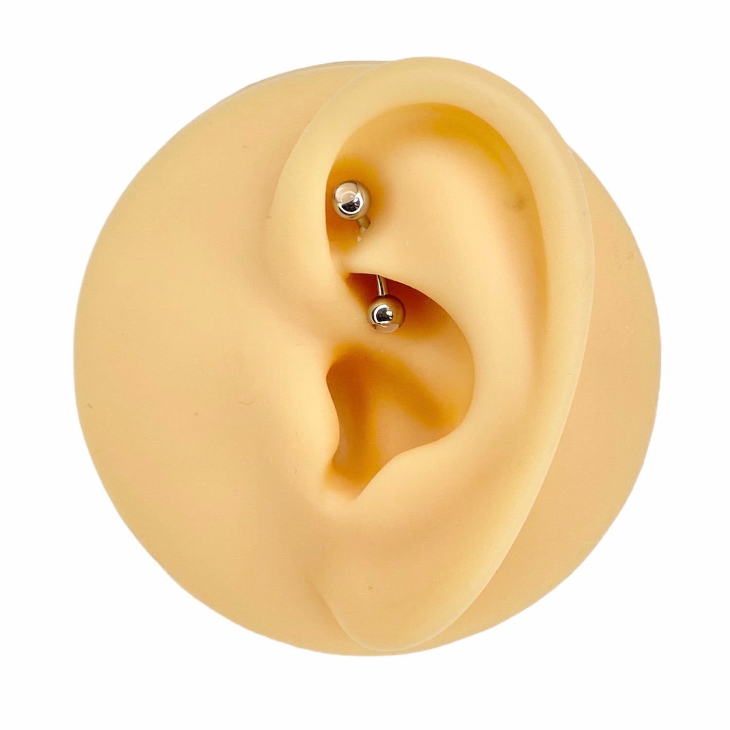 White Illuminating Double End Curved Barbell image 0