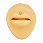 Gold Paved Round CZ Flower Flat Back Stud image 1