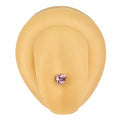 Pink Cubic Zirconia Heart Prong Tongue Bar image 0