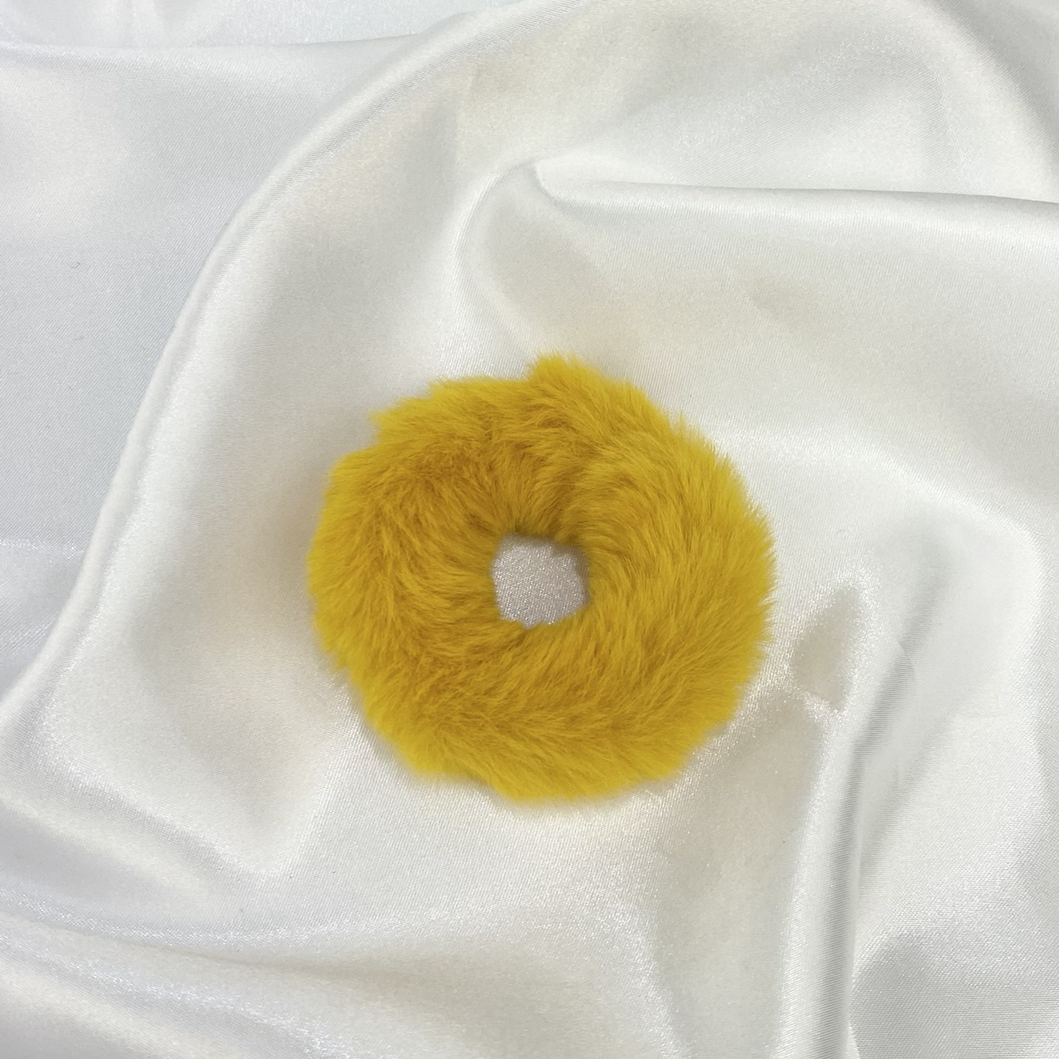 Mustard Fur Scrunchie image 0