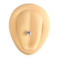 Silver Cubic Zirconia Circle Prong Tongue Bar image 0