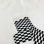 White & Black Checkered Socks image 1