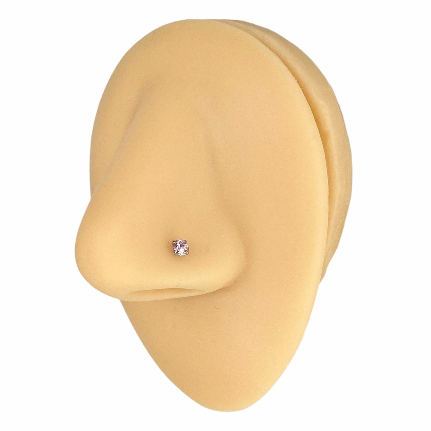 Pink Prong Cubic Zirconia Nose Stud image 0