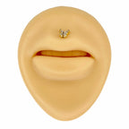 Gold Cubic Zirconia Butterfly Flat Back Stud image 1