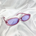 Purple Clear Oval Sunglasses image 0