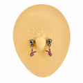 Pink CZ Paved Dangle Playboy Nipple Bar image 0