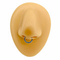 Blue Half Lined CZ Bendable Hoop image 0