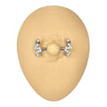 Silver CZ Black Eye Snake Nipple Bar image 0