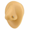 Gold Aurora Borealis CZ Flower Nose Stud image 0