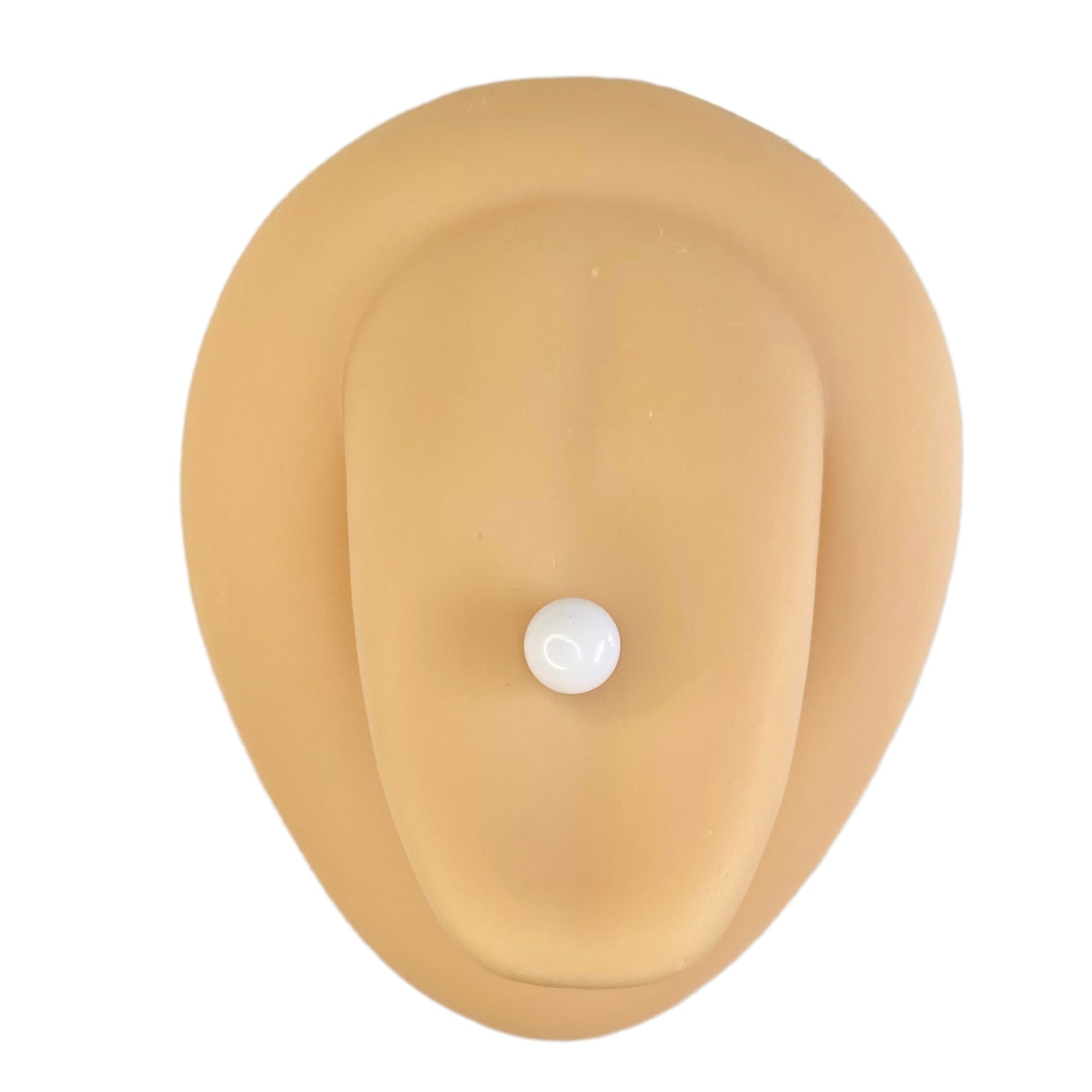 White Solid Colour Ball Titanium Tongue Bar  image 0