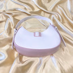 White & Dusty Pink Buckle Front Shoulder Bag image 3