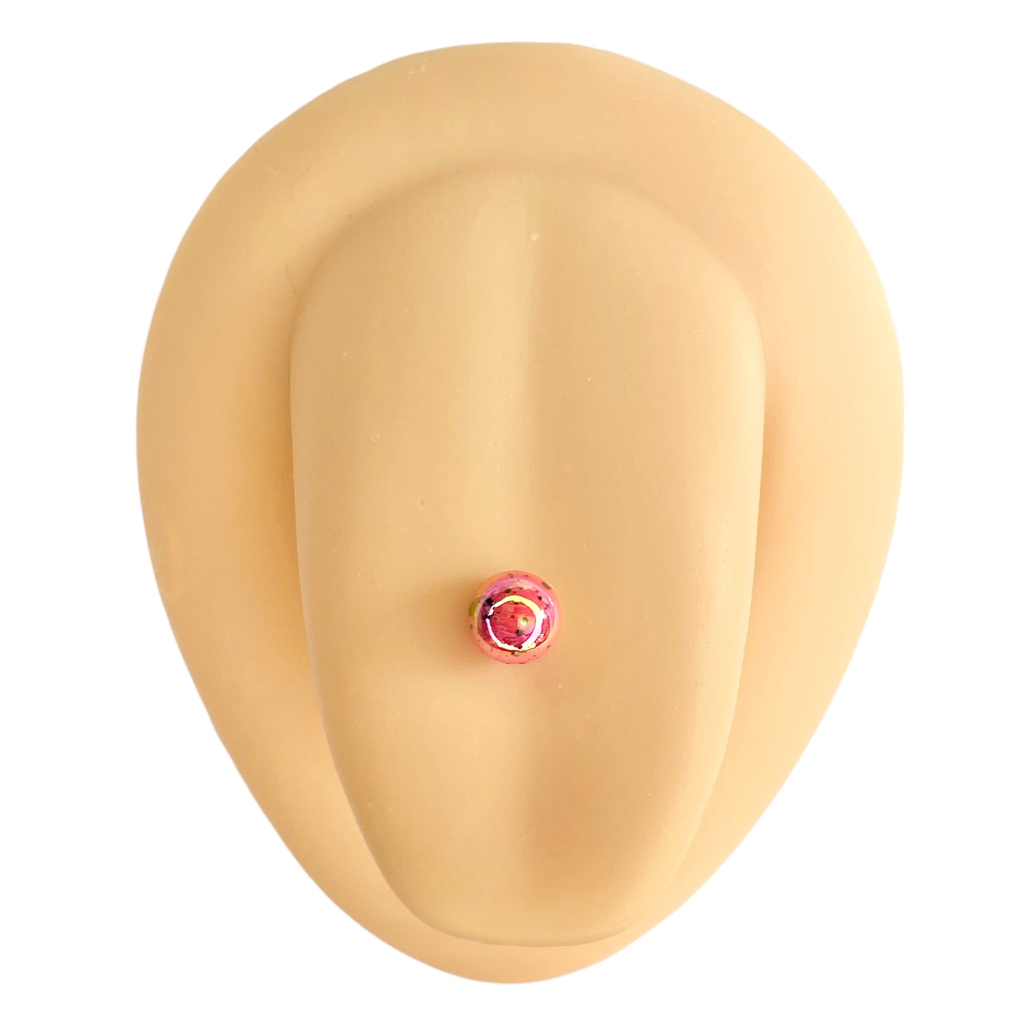 Pink AB Coated Splash Effect Tongue Bar image 0