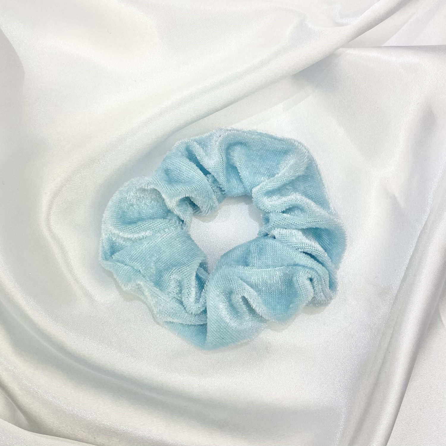 Light Blue Velvet Scrunchie image 0