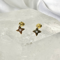 Gold CZ Centre Flower Stud Earrings image 0