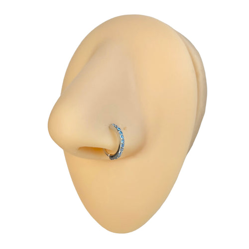 Blue CZ Embedded Bendable Hoop image 0