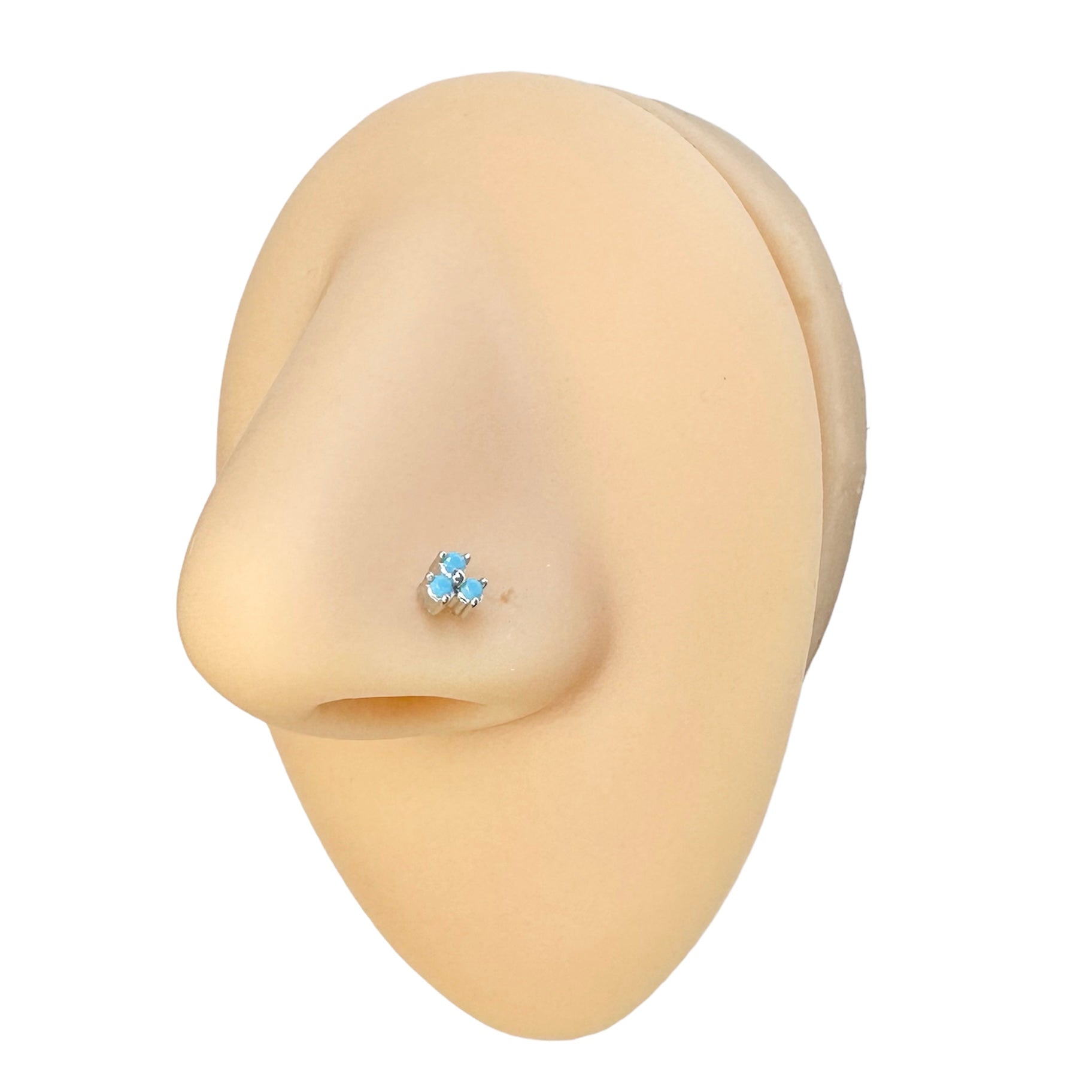 Blue Opalite Triple Stone Nose Stud image 0