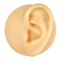 Gold CZ Paved Moon Flat Back Stud image 0